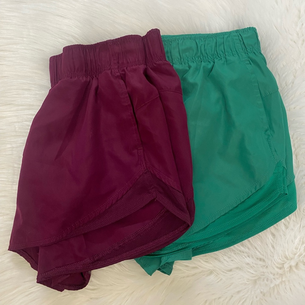 TWO!! Athletic Works Burgundy and Green Athletic Shorts Sz M (8-10)